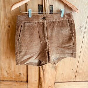 J. Crew High Waist Corduroy Shorts in Tan